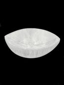 Natural Selenite Crystal Eye Shape Charging Energy Bowl Size 3.25x4.25" Inches