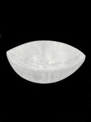 Natural Selenite Crystal Eye Shape Charging Energy Bowl Size Approx 3 inches L