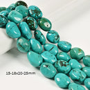 Blue Turquoise Nugget Chunk Beads Size 13-15x18-20mm 15-18x20-25mm 15.5'' Strand