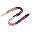 12 Gradient Multi-color Gemstone Smooth Rondelle Beads Size 4x6mm 15.5" Strand