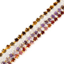 02 Mixed Gemstone Faceted Five-Pointed Star Shape Beads Size 8mm 15.5'' Strand