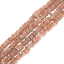 Natural Peach Moonstone Pebble Nugget Chips Beads 3-4mm x 8-10mm 15.5'' Strand