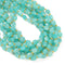 Natural Blue Green Amazonite Faceted Rice Shape Beads Size 6x8mm 15.5'' Strand