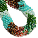 06 Gradient Multi-color Gemstone Faceted Coin Beads Size 6mm 15.5" Strand