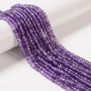 Natural Light Amethyst Faceted Cube Beads Size 4mm 15.5'' Strand