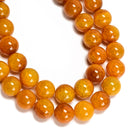 Yellow & Red Fire Agate Smooth Round Beads Size 20mm 15.5" Strand