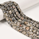 01 Mixed Gemstone Faceted Flat Square Shape Beads Size 10mm 15.5" Strand