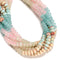 11-Multi-color Gemstone Smooth Rondelle Beads Size 5x8mm 15.5" Strand