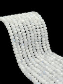 Natural White Rainbow Moonstone Faceted Rondelle Beads 4x6mm 5x8mm 15.5" Strand