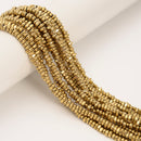 Titanium 14K Gold/Gray/Silver Hematite Irregular Nugget 1x3mm 3x6mm 15.5" Strand