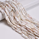 Natural White Fresh Water Pearl Long Stick Shape Beads 8-10x23-26mm 15.5" Strand