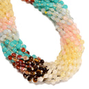 05 Gradient Multi-color Gemstone Faceted Coin Beads Size 6mm 15.5" Strand
