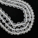 2.0mm Large Hole Clear Quartz Faceted Round Beads Size 8mm 10mm 12mm 15.5'' Strd