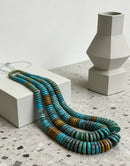 Natural Multi color Turquoise Graduated Rondelle Disc Beads Size 6-16mm 16" Strd