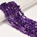 Natural Amethyst Irregular Pebble Nugget Chips Beads Size 7-8mm 34" Strand