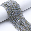 Natural Dark Labradorite Faceted Rubik's Cube Beads Size 2-2.5mm 15.5" Strand