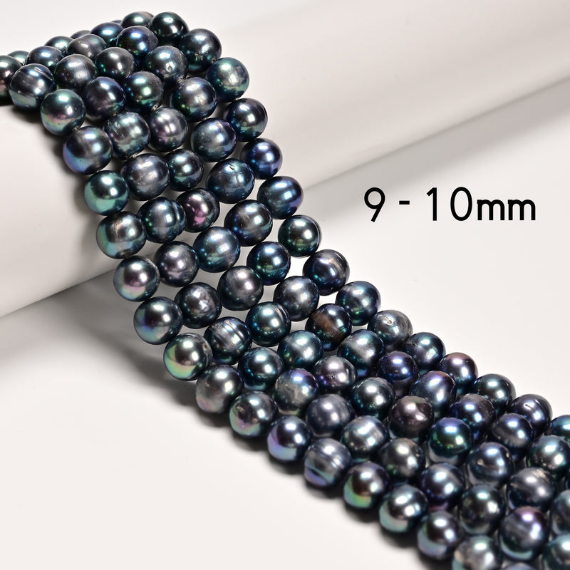 Grade A Peacock Fresh Water Pearl Potato Beads 7.5-8mm 8-9mm 9-10mm 14.5''Strand