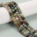 Natural Indian Agate Faceted Rondelle Beads Size 5x8mm 15.5'' Strand