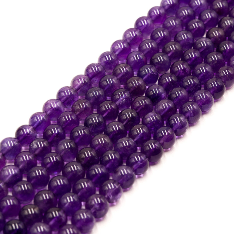 Natural Light Amethyst Smooth Round Beads Size 10mm 12mm 15.5" Strand