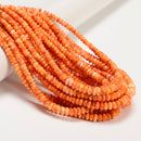 Graduated Natural Orange Spiny Oyster Smooth Rondelle Beads 2-5x4-8mm 16" Strd