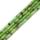 Natural Chrysoprase Cylinder Tube With Rondelle Beads Size 6x9mm 15.5'' Strand