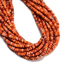 Natural Red Spiny Oyster Smooth Rondelle Beads Size 2x4mm 3x5mm 3x6mm 16" Strand