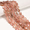 Natural Strawberry Quartz Faceted Five-Pointed Star Shape Beads 14mm 15.5'' Strd