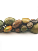 Natural Green Brown Turquoise Polished Oval Beads 13-40mm 15.5" Strand