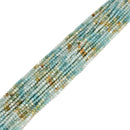 Natural Gradient Amazonite Faceted Cube Beads Size 4mm 15.5" Strand