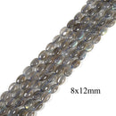 Natural Labradorite Smooth Oval Beads Size 8x12mm 12x16mm 15.5'' Strand