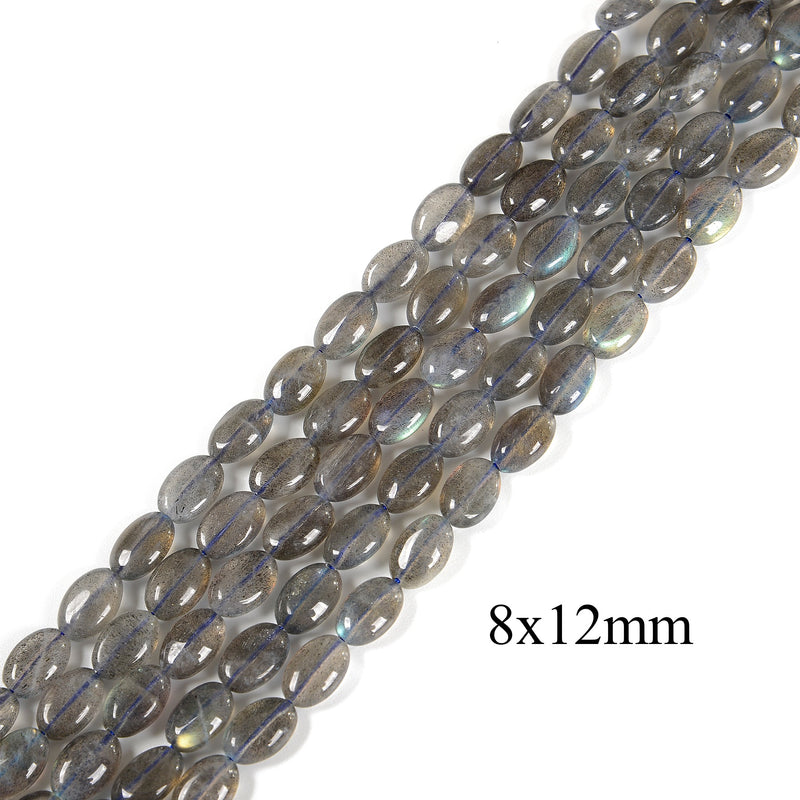 Natural Labradorite Smooth Oval Beads Size 8x12mm 12x16mm 15.5'' Strand