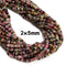 Natural Multi-color Tourmaline Faceted Rondelle Beads 1.5x3.5mm 2x5mm 15.5''Strd