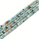 Natural Mixed Amazonite Smooth Rondelle Beads Size 5x8mm 15.5'' Strand