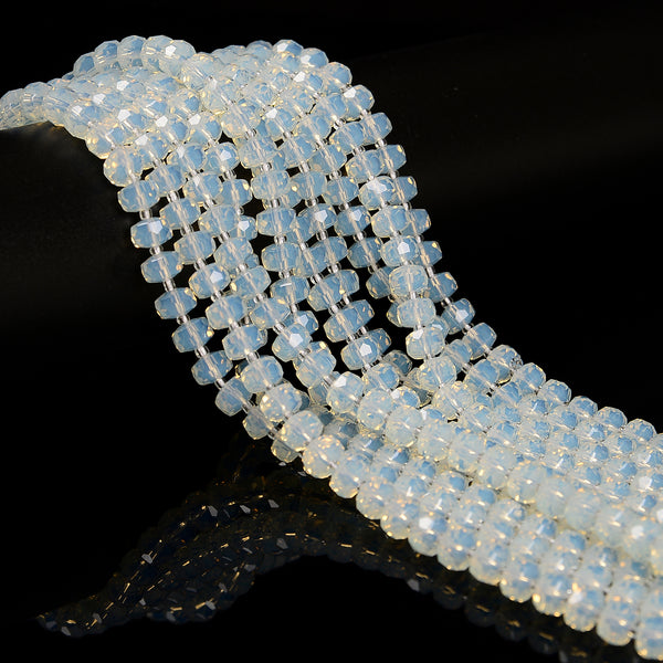 Opalite Faceted Rondelle Wheel Beads Size 5x8mm 15.5'' Strand