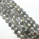 Natural Labradorite Irregular Flat Nugget Chunk Size 9x12mm 15.5" Strand