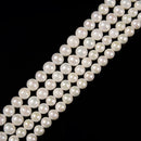 White Fresh Water Edison Pearl Round Beads Size 9-10mm 10-12mm 15.5'' Strand