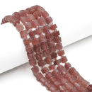 Natural Strawberry Quartz Faceted Rondelle Wheel Disc Beads 6x8mm 15.5'' Strand