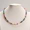 Mixed Gemstone Rondelle Size 2x6mm Beaded Necklace 17''-18.5" Length Adjustable