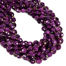 Sugilite Color Dyed Jade Faceted Rice Beads Size 8x10mm 15.5'' Strand