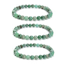 Natural Emerald Smooth Round Beaded Bracelet Size 6mm 7.5'' Length 3 PCS/Set
