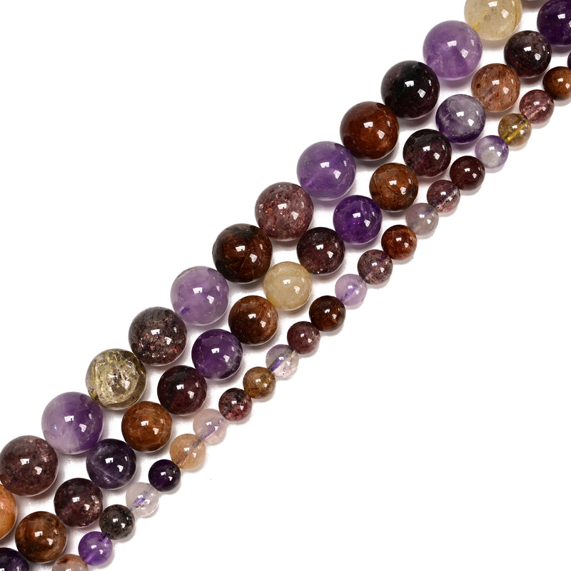 Natural Auralite 23 Smooth Round Beads Size 6mm 8mm 10mm 15.5" Strand