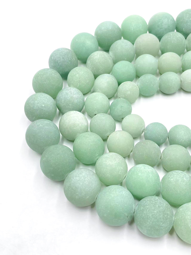 Natural Green Aventurine Matte Round Beads Size 14mm 16mm 18mm 20mm 15.5" Strand