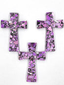 Composite Purple Color Turquoise Cross Pendant Size 58x85mm Sold by Piece