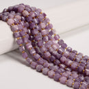 Natural Lepidolite Faceted Rubik's Cube Beads Size 6-7mm 15.5'' Strand