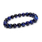 Blue Tiger Eye Smooth Round Beaded Bracelet 6mm 8mm 10mm 7.5'' Length 3 PCS/Set