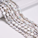 Natural White Fresh Water Pearl Flower Shape Beads Size 12-13mm 15.5" Strand