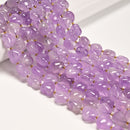 Natural Light Amethyst Top Drilled Heart Shape Beads Size 14-15mm 15.5" Strand