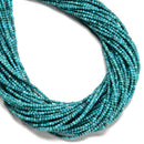Natural Bright Blue Turquoise Smooth Round Beads Size 2.5mm 16" Strand