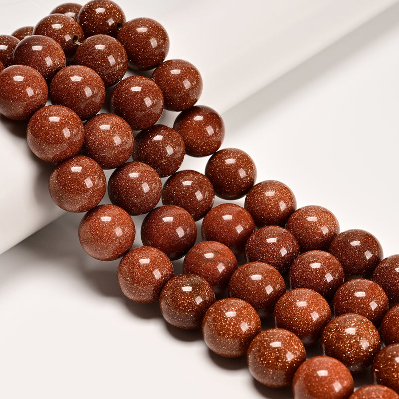 Gold Sandstone Smooth Round Beads Size 18mm 20mm 15.5" Strand