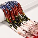 08 Multi-color Gemstone Smooth Rondelle Beads Size 2x4mm 15.5" Strand